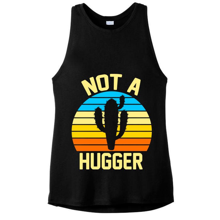 Retro Not A Hugger Funny Ladies PosiCharge Tri-Blend Wicking Tank