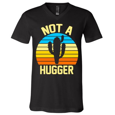 Retro Not A Hugger Funny V-Neck T-Shirt