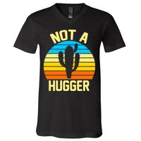 Retro Not A Hugger Funny V-Neck T-Shirt