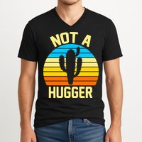 Retro Not A Hugger Funny V-Neck T-Shirt