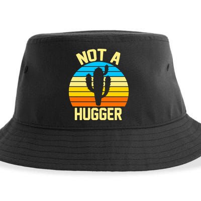 Retro Not A Hugger Funny Sustainable Bucket Hat