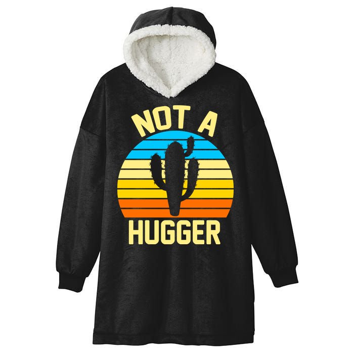 Retro Not A Hugger Funny Hooded Wearable Blanket
