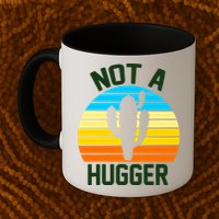 Retro Not A Hugger Funny Mug