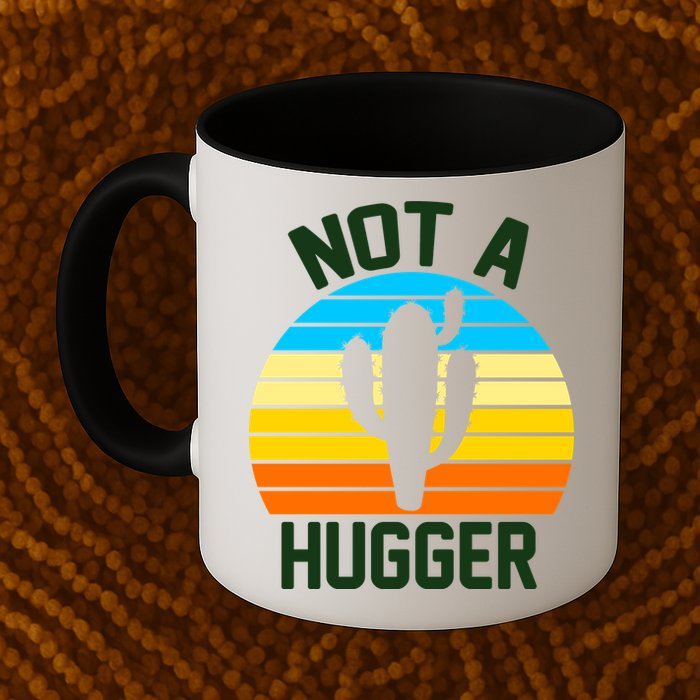 Retro Not A Hugger Funny Mug