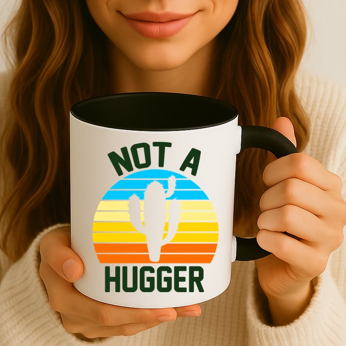 Retro Not A Hugger Funny Mug