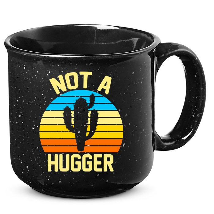 Retro Not A Hugger Funny 15oz Campfire Ceramic Mug