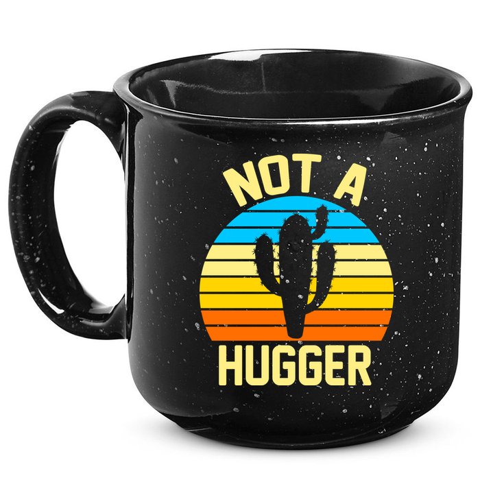 Retro Not A Hugger Funny 15oz Campfire Ceramic Mug