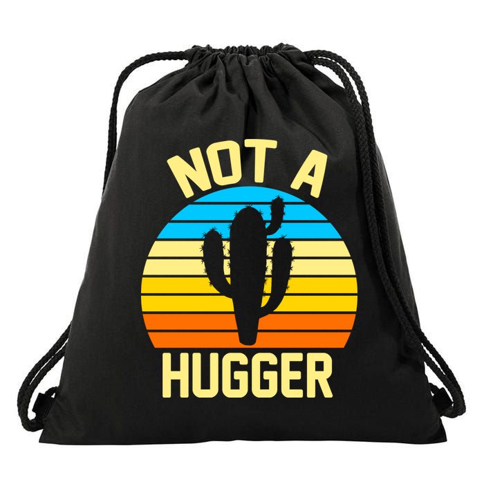 Retro Not A Hugger Funny Drawstring Bag