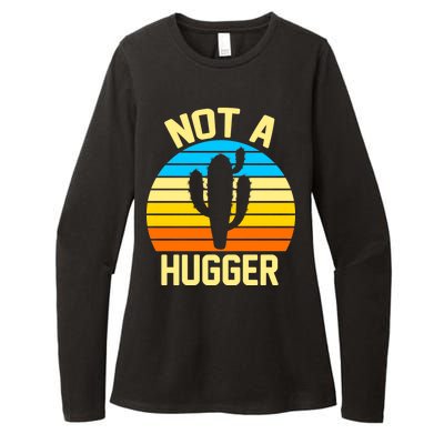 Retro Not A Hugger Funny Womens CVC Long Sleeve Shirt