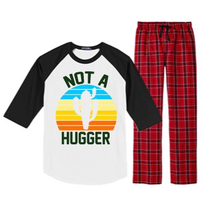 Retro Not A Hugger Funny Raglan Sleeve Pajama Set