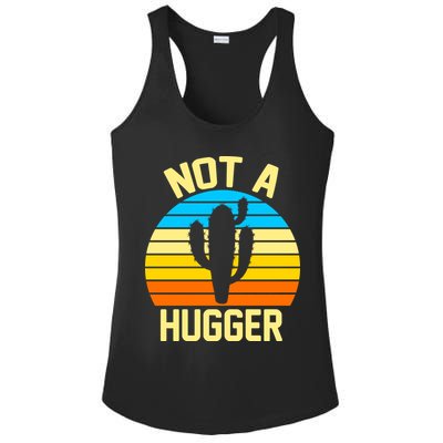 Retro Not A Hugger Funny Ladies PosiCharge Competitor Racerback Tank