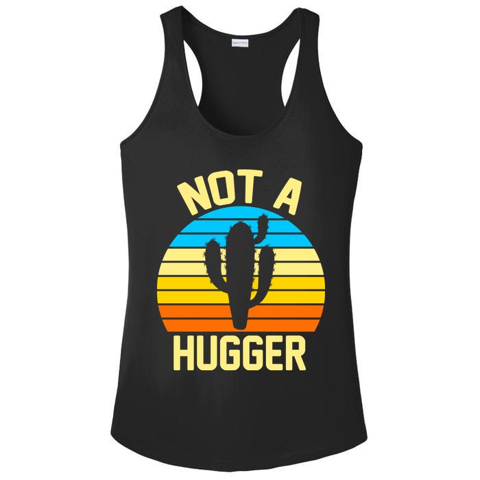Retro Not A Hugger Funny Ladies PosiCharge Competitor Racerback Tank