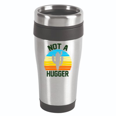 Retro Not A Hugger Funny 16oz Travel Tumbler