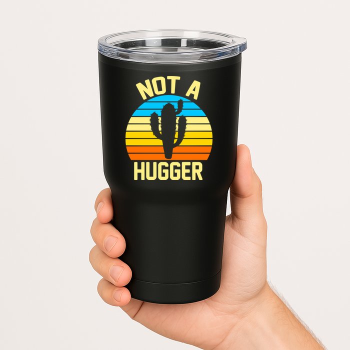 Retro Not A Hugger Funny Tumbler