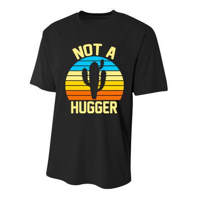Retro Not A Hugger Funny Youth Performance Sprint T-Shirt