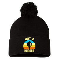 Retro Not A Hugger Funny Pom Pom 12in Knit Beanie