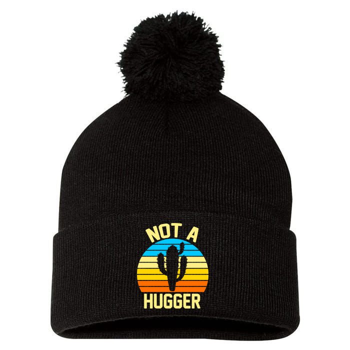 Retro Not A Hugger Funny Pom Pom 12in Knit Beanie