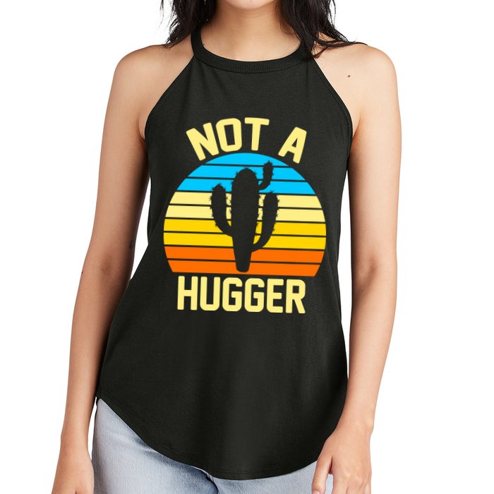 Retro Not A Hugger Funny Women's Perfect Tri Rocker Tank