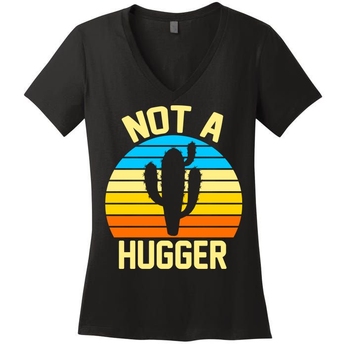 Retro Not A Hugger Funny Women's V-Neck T-Shirt