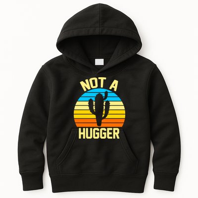 Retro Not A Hugger Funny Kids Hoodie