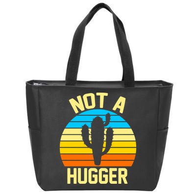 Retro Not A Hugger Funny Zip Tote Bag