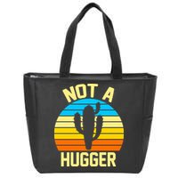 Retro Not A Hugger Funny Zip Tote Bag