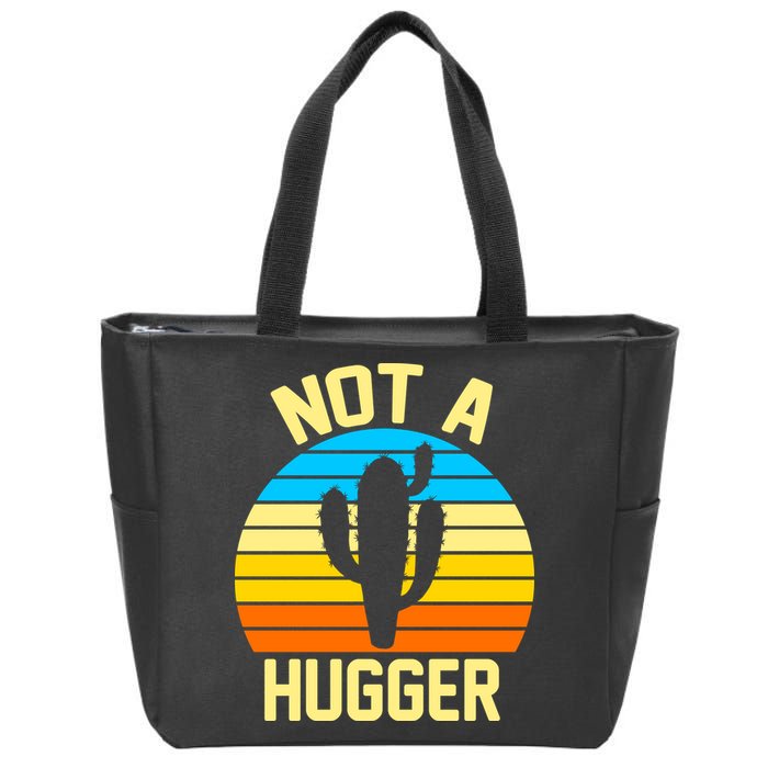 Retro Not A Hugger Funny Zip Tote Bag