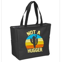 Retro Not A Hugger Funny Zip Tote Bag