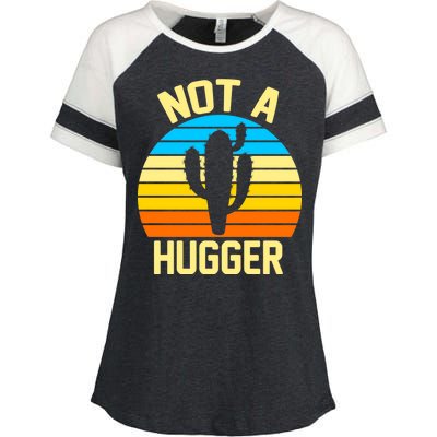 Retro Not A Hugger Funny Enza Ladies Jersey Colorblock Tee