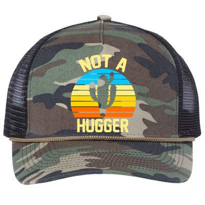 Retro Not A Hugger Funny Retro Rope Trucker Hat Cap