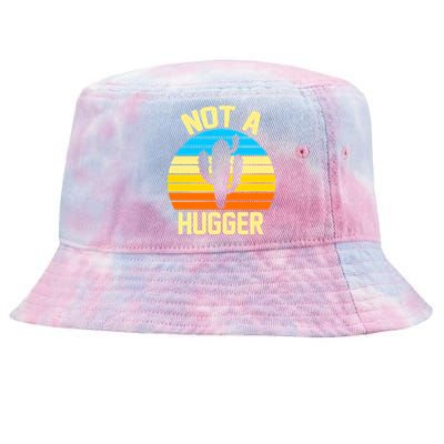 Retro Not A Hugger Funny Tie-Dyed Bucket Hat