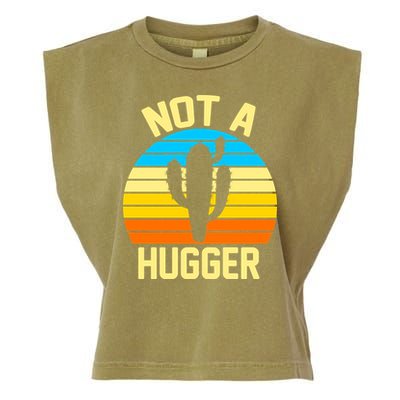 Retro Not A Hugger Funny Garment-Dyed Women's Muscle Tee