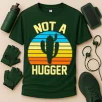 Retro Not A Hugger Funny Performance Shirt