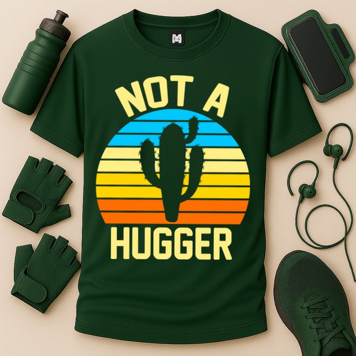 Retro Not A Hugger Funny Performance Shirt