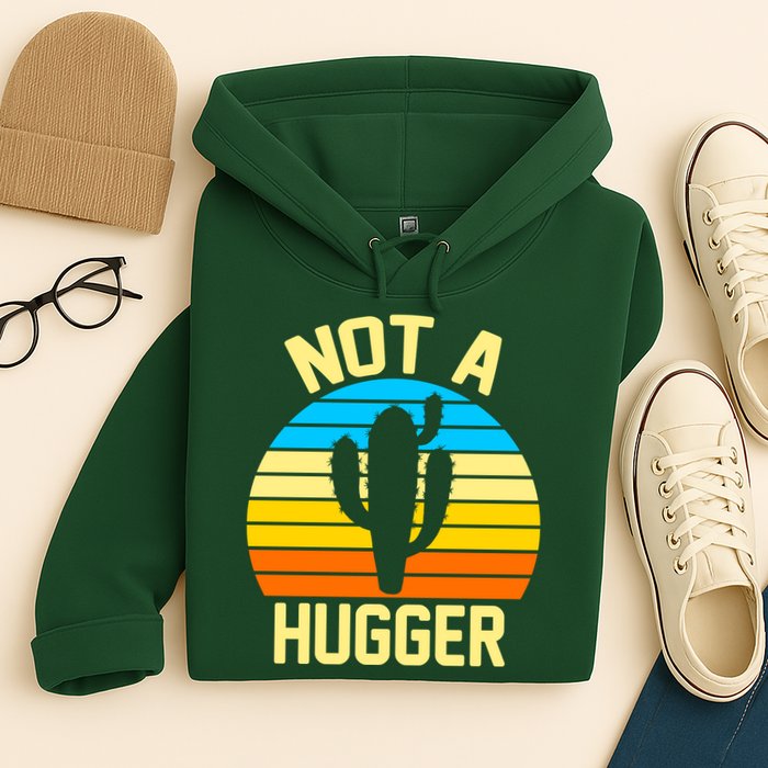 Retro Not A Hugger Funny Hoodie