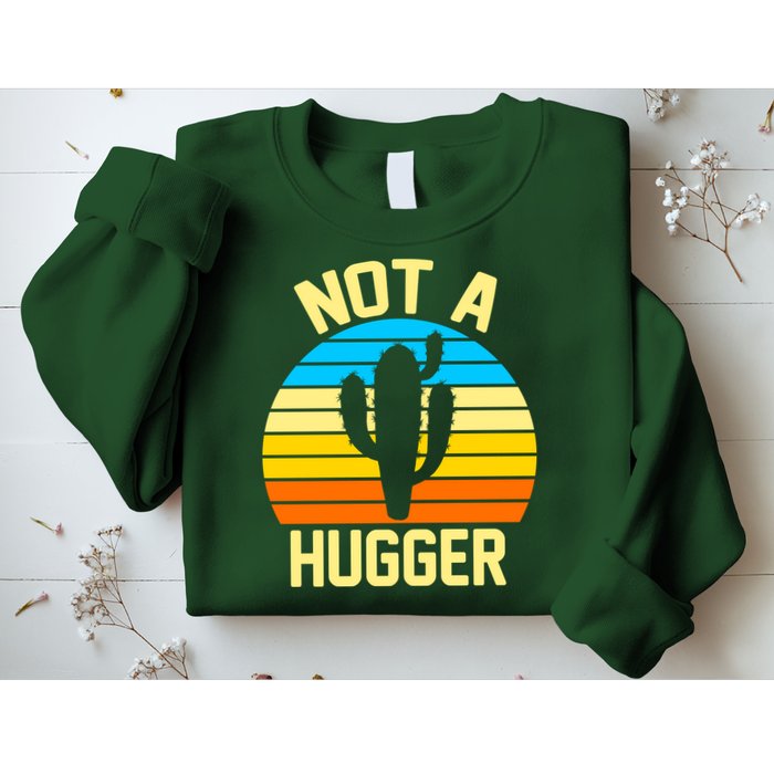 Retro Not A Hugger Funny Sweatshirt