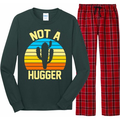 Retro Not A Hugger Funny Long Sleeve Pajama Set