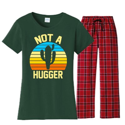 Retro Not A Hugger Funny Women's Flannel Pajama Set