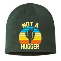 Retro Not A Hugger Funny Sustainable Beanie