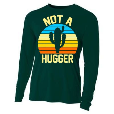 Retro Not A Hugger Funny Cooling Performance Long Sleeve Crew