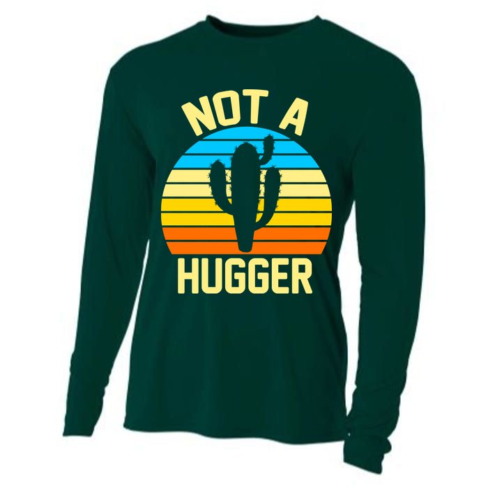 Retro Not A Hugger Funny Cooling Performance Long Sleeve Crew