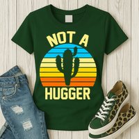 Retro Not A Hugger Funny Womens T-Shirt
