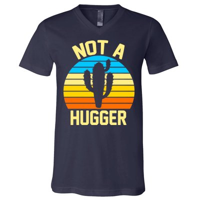 Retro Not A Hugger Funny V-Neck T-Shirt