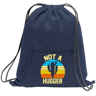 Retro Not A Hugger Funny Sweatshirt Cinch Pack Bag