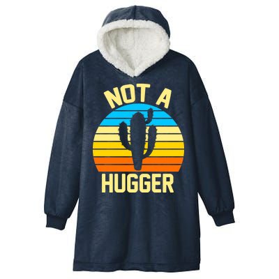 Retro Not A Hugger Funny Hooded Wearable Blanket