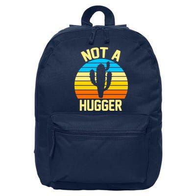 Retro Not A Hugger Funny 16 in Basic Backpack