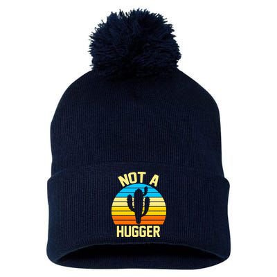 Retro Not A Hugger Funny Pom Pom 12in Knit Beanie