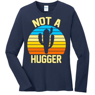 Retro Not A Hugger Funny Ladies Long Sleeve Shirt