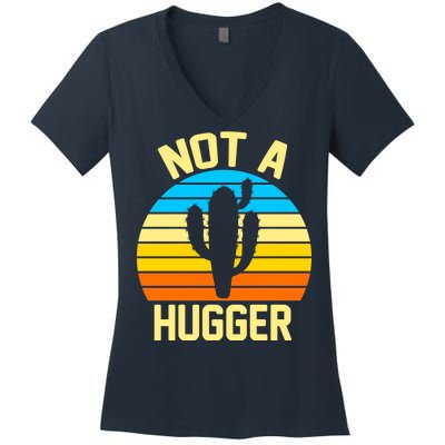 Retro Not A Hugger Funny Women's V-Neck T-Shirt