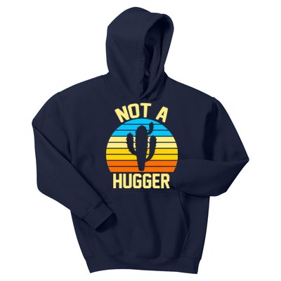 Retro Not A Hugger Funny Kids Hoodie